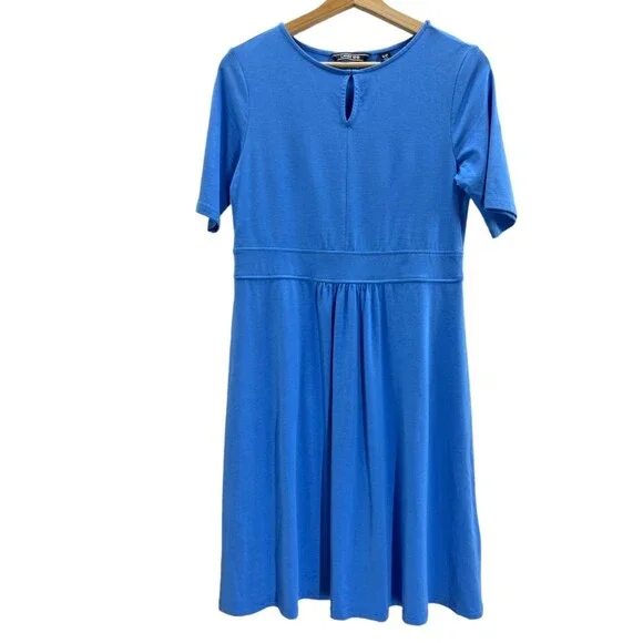 Knit Dress small Lands End Blue womens casual knee length stretchy - Picture 7 of 7